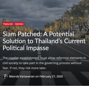 Siam Parched Thailand's Political Impasse